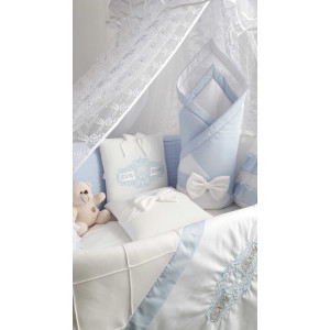 Комплект в круглую кроватку Жемчужина голубой