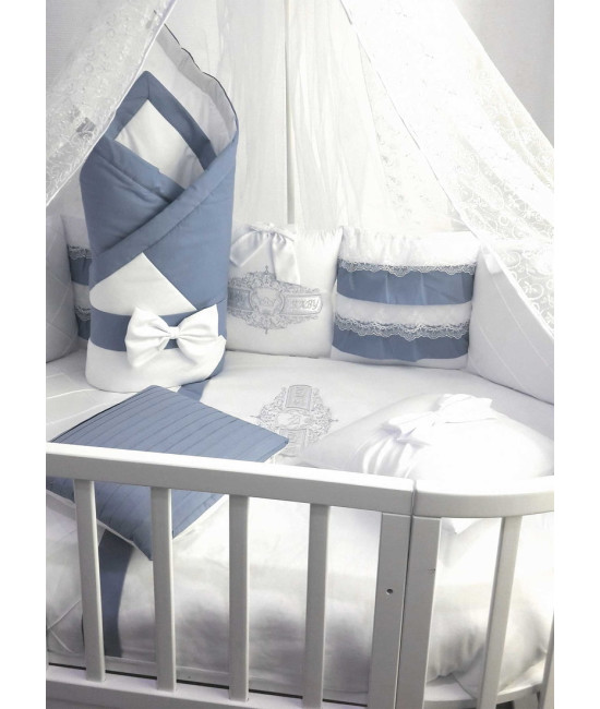 Универсальный комплект в кроватку Жемчужина серый