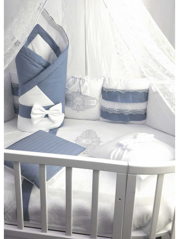Универсальный комплект в кроватку Жемчужина серый