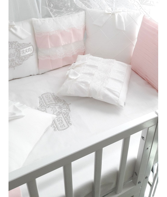 Универсальный комплект в кроватку Жемчужина розовый