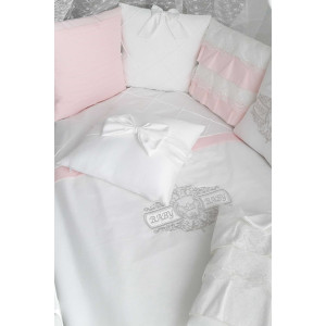Универсальный комплект в кроватку Жемчужина розовый