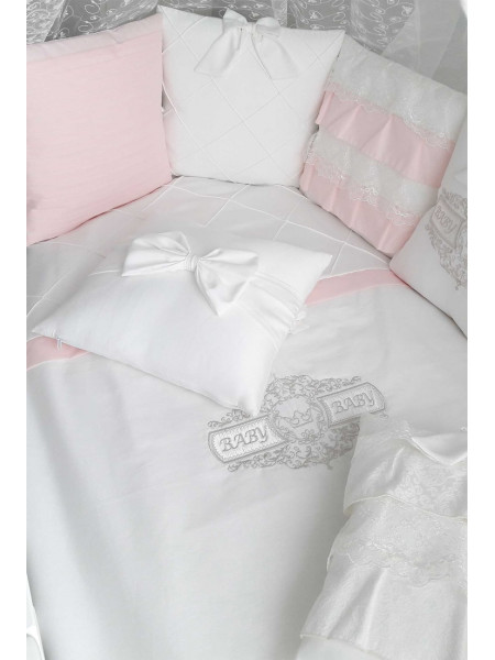Универсальный комплект в кроватку Жемчужина розовый