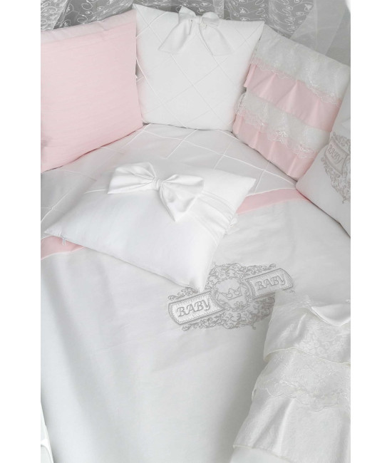 Универсальный комплект в кроватку Жемчужина розовый