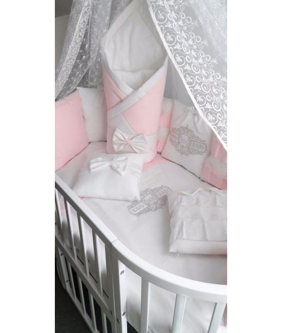 Универсальный комплект в кроватку Жемчужина розовый