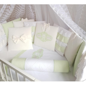 Универсальный комплект в кроватку Жемчужина салатовый