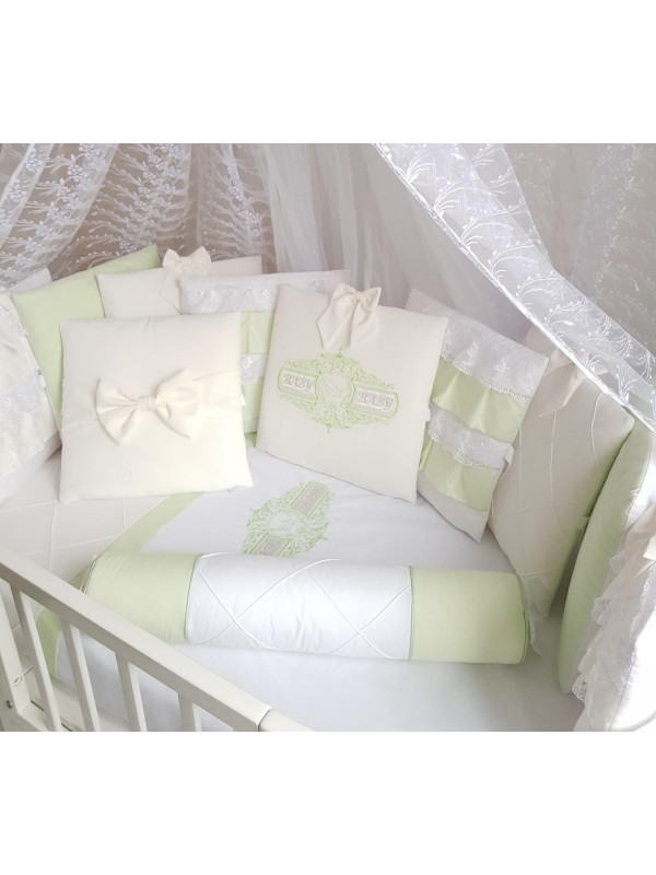 Универсальный комплект в кроватку Жемчужина салатовый