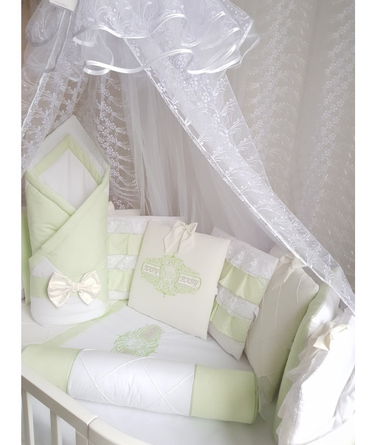 Универсальный комплект в кроватку Жемчужина салатовый