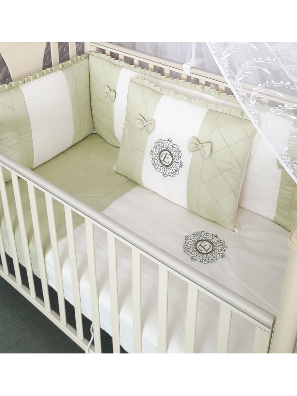 Комплект в кроватку Софт Helin оливковый