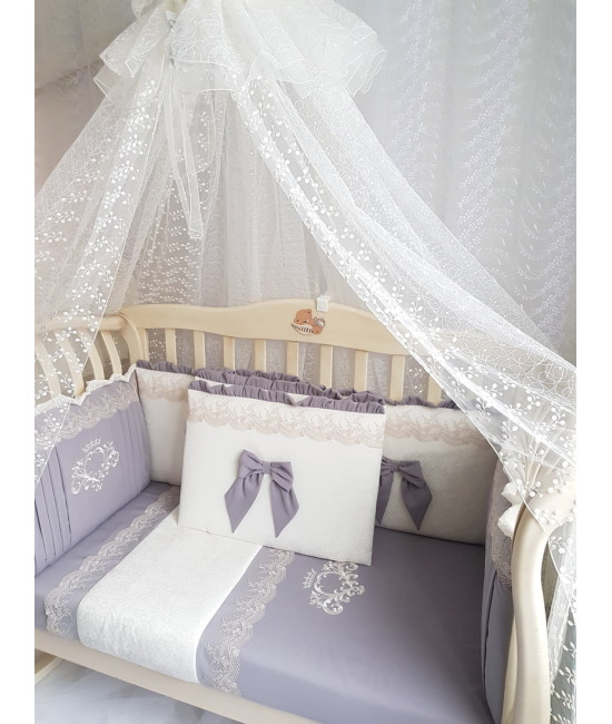 Комплект в кроватку Софт Madrid light серый