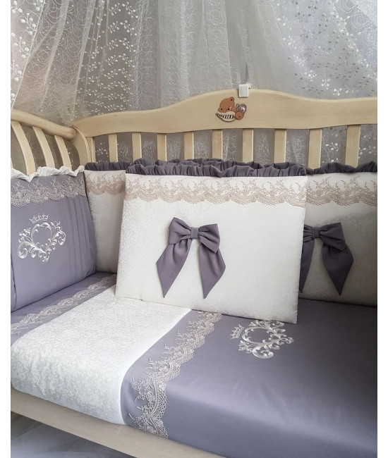 Комплект в кроватку Софт Madrid light серый