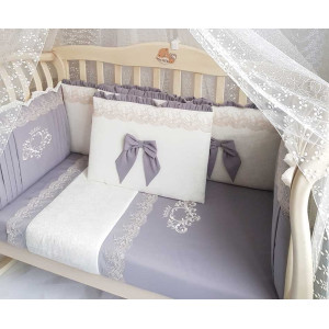Комплект в кроватку Софт Madrid light серый