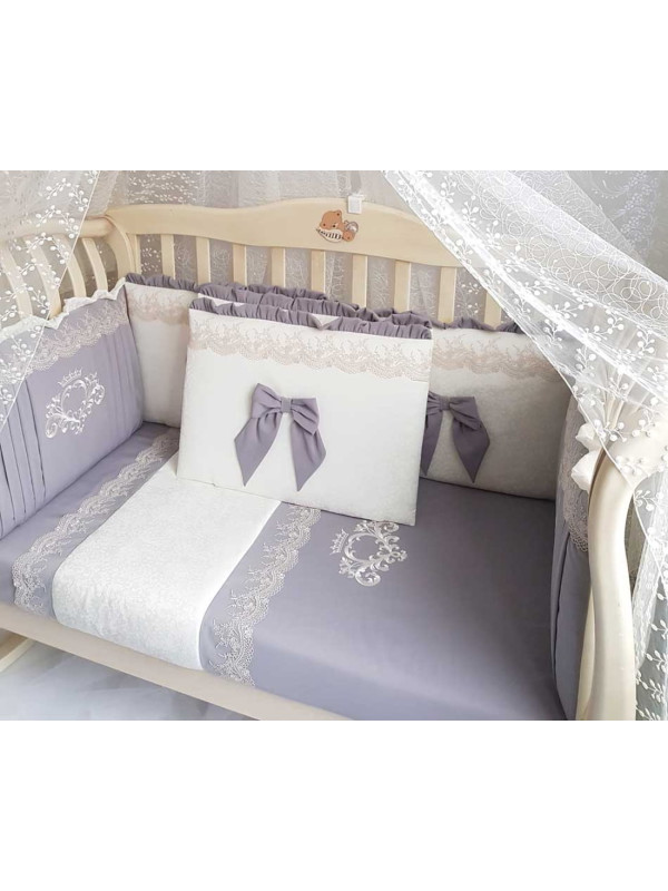 Комплект в кроватку Софт Madrid light серый