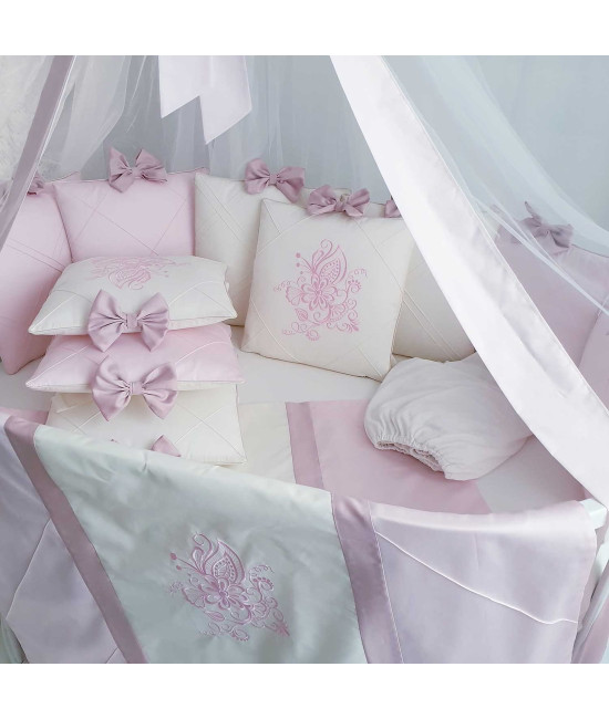 Универсальный комплект в кроватку Mary розовый