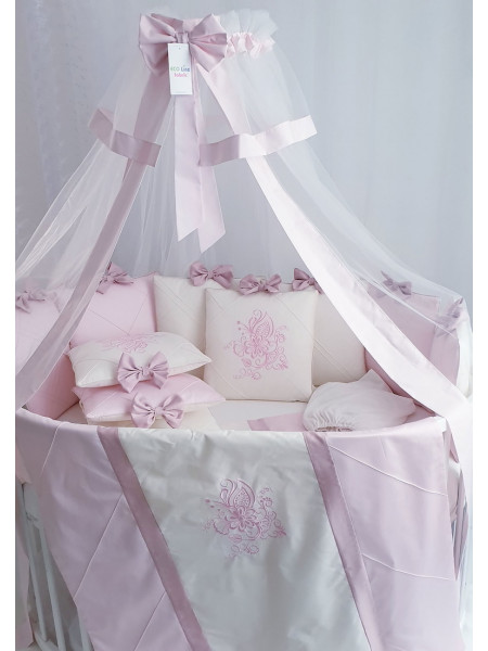 Комплект в круглую кроватку Mary розовый