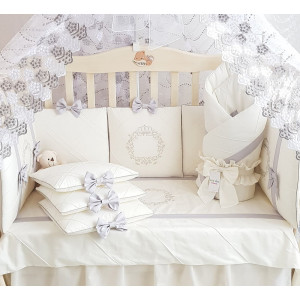 Комплект в кроватку Софт Mary серый лайт