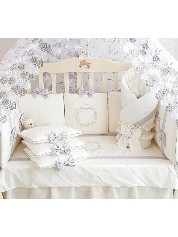 Комплект в кроватку Софт Mary серый лайт