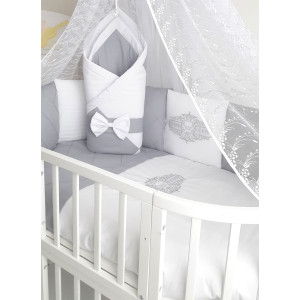 Комплект в круглую кроватку Odelis серый