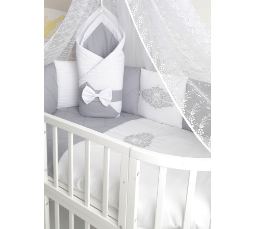 Универсальный комплект в кроватку Odelis серый