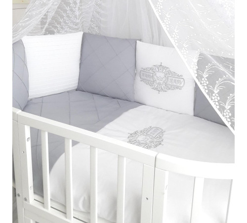 Универсальный комплект в кроватку Odelis серый