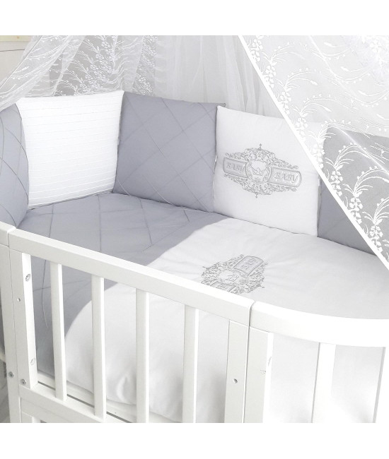 Комплект в круглую кроватку Odelis серый