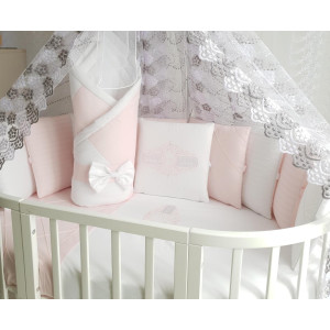 Комплект в круглую кроватку Odelis розовый