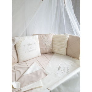 Комплект в круглую кроватку EcoLine Olivia песочный