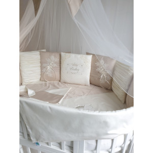 Комплект в круглую кроватку EcoLine Olivia песочный