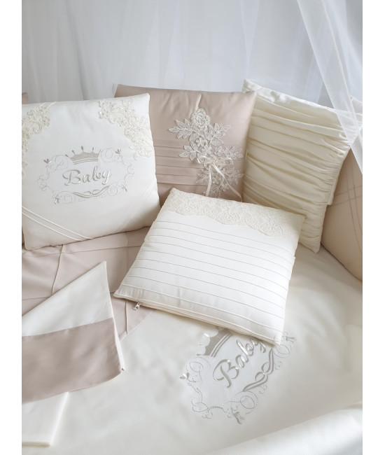 Комплект в круглую кроватку EcoLine Olivia песочный