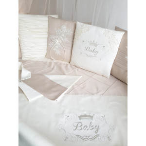 Комплект в круглую кроватку EcoLine Olivia песочный