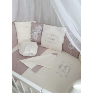 Комплект в круглую кроватку EcoLine Olivia лиловый