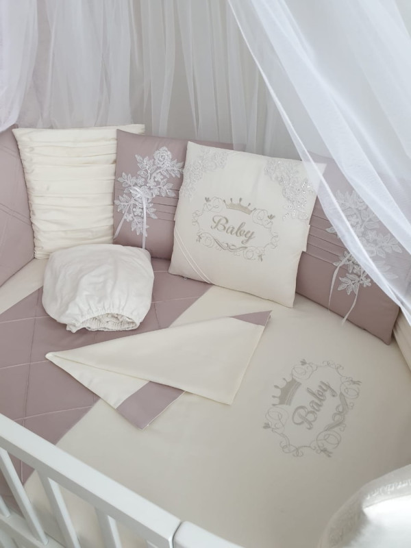 Комплект в круглую кроватку Olivia лиловый