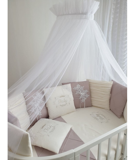 Комплект в круглую кроватку EcoLine Olivia лиловый