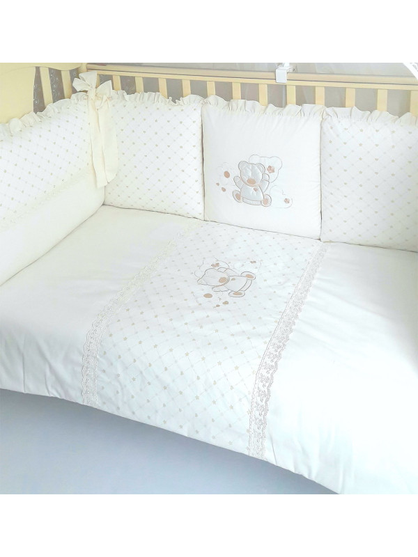 Комплект в кроватку Паллето Мишка веселушка крем