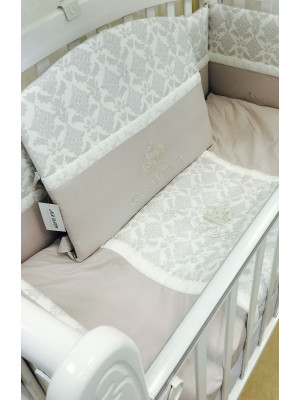 Комплект в кроватку Палетто Ампир корона серый