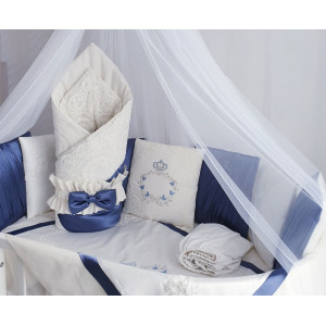 Комплект в круглую кроватку Paula синий