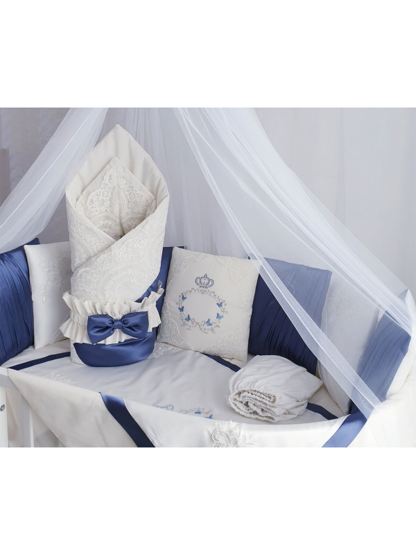 Комплект в круглую кроватку Paula синий