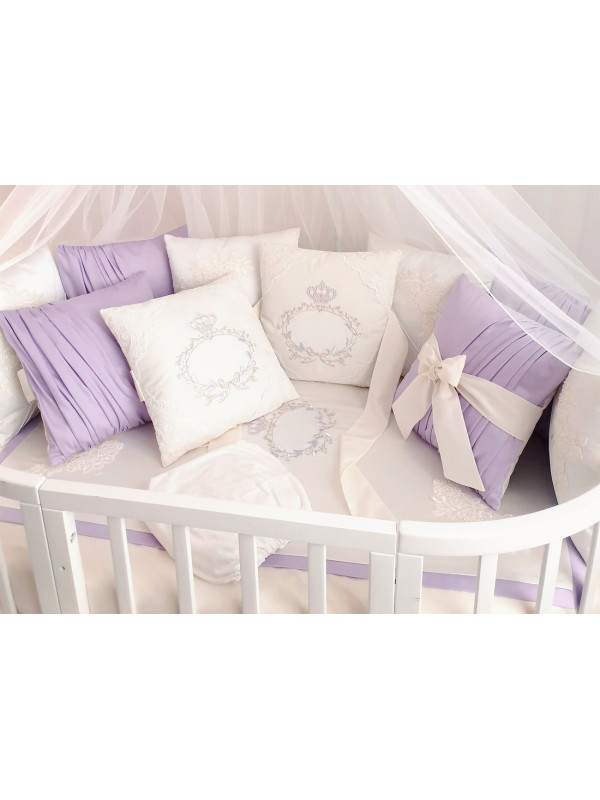 Комплект в круглую кроватку Paula сирень