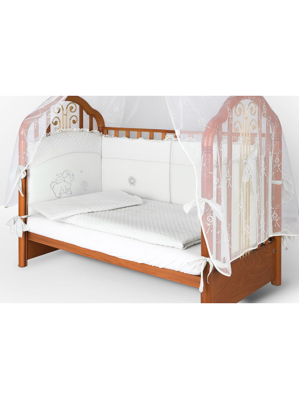 Комплект в кроватку Скандинавия кристалл-Зайка белый