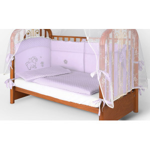 Комплект в кроватку Скандинавия кристалл-Зайка сирень