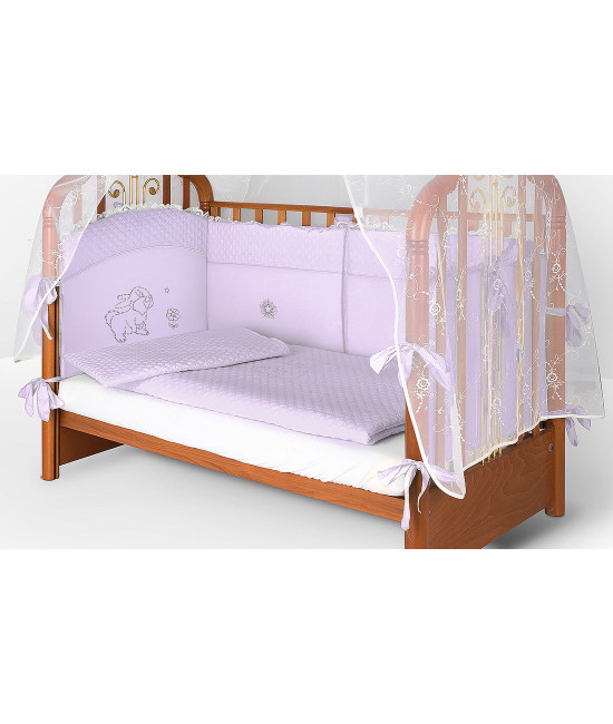 Комплект в кроватку Скандинавия кристалл-Зайка сирень
