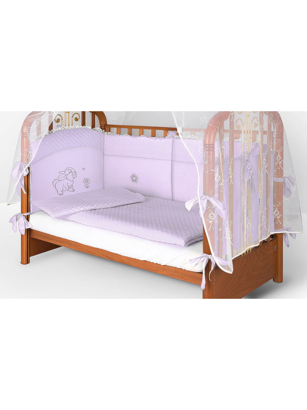 Комплект в кроватку Скандинавия кристалл-Зайка сирень