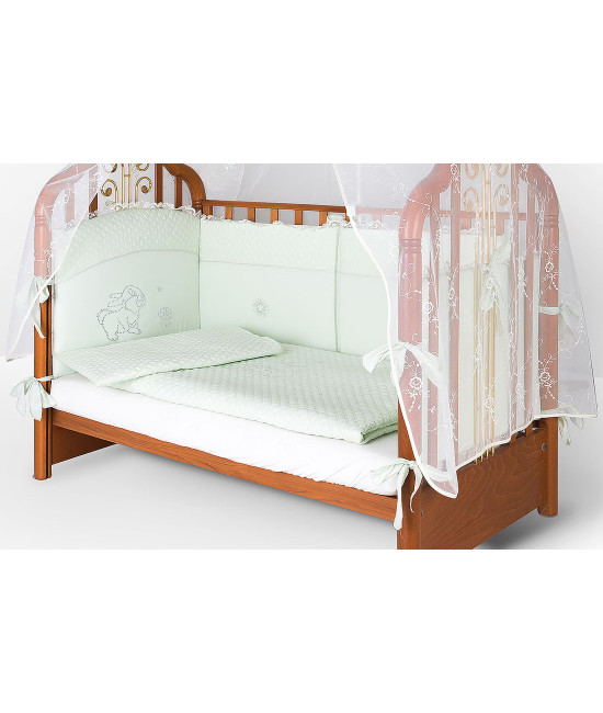 Комплект в кроватку Скандинавия кристалл-Зайка салатовый