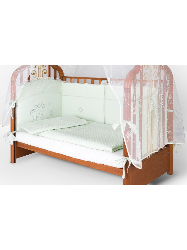 Комплект в кроватку Скандинавия кристалл-Зайка салатовый