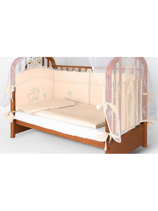 Комплект в кроватку Скандинавия кристалл-Зайка персик
