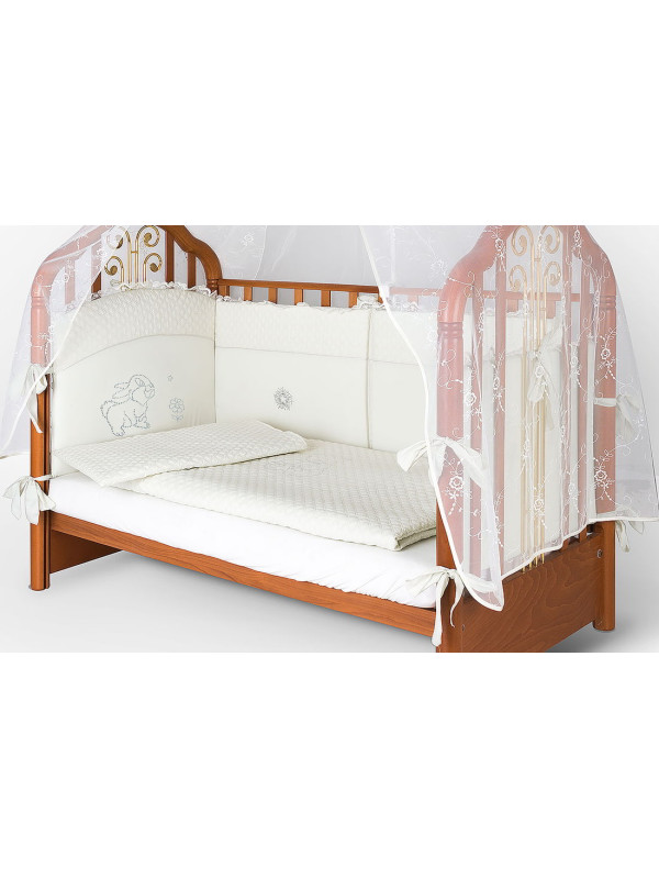 Комплект в кроватку Скандинавия кристалл-Зайка крем