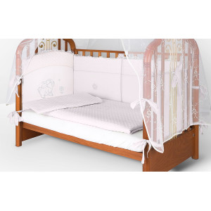 Комплект в кроватку Скандинавия кристалл-Зайка розовый