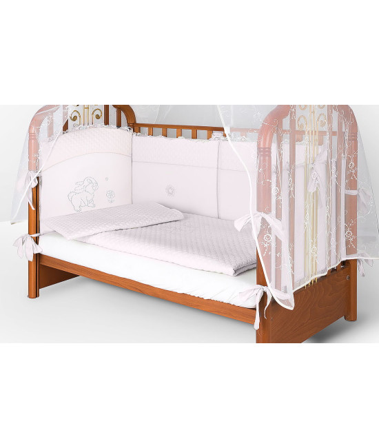 Комплект в кроватку Скандинавия кристалл-Зайка розовый