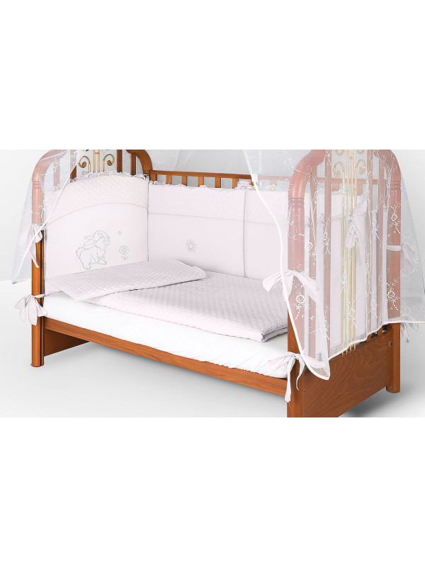 Комплект в кроватку Скандинавия кристалл-Зайка розовый