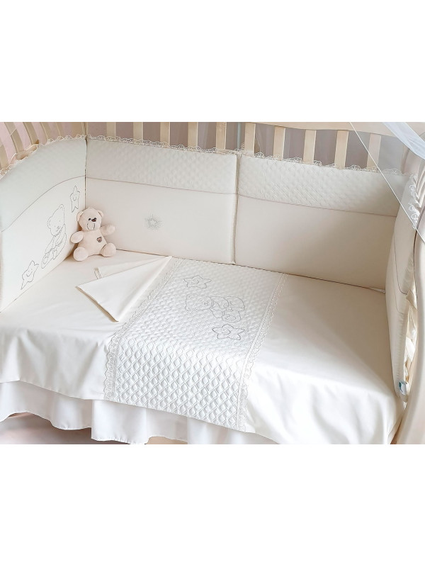 Комплект в кроватку Скандинавия кристалл-Мишка крем