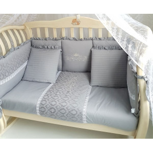 Комплект в кроватку Софт Сочная пудра серый